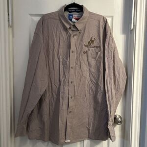 Wrangler George Strait Western Shirt Men XXL‎ Brown Check Texas Stampede